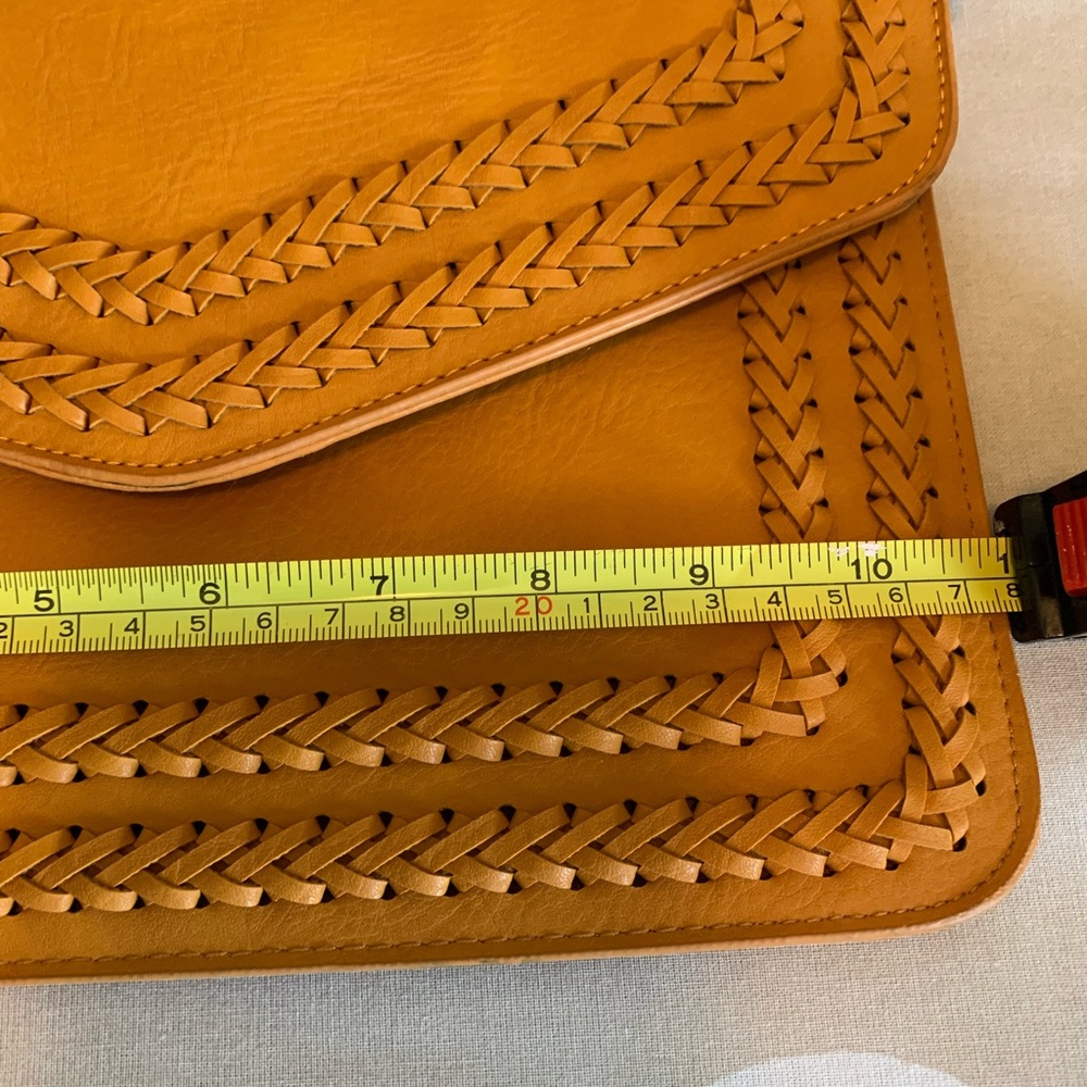 Artisan Leather Clutch Crossbody Purse with strap - Picture 9 of 12